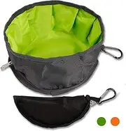 YMETECH 2 Pcs Collapsible Dog Bowls for Travel, Foldable, Portable and Light for Food and Water - (Green+Orange)