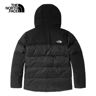 【The North Face 官方旗艦】北面男款黑色防潑水保暖連帽羽絨外套｜4U82JK3