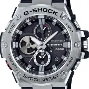 CASIO GSTB100 G STEEL Solar Bluetooth Chronograph Black Dial 53mm Watch JP