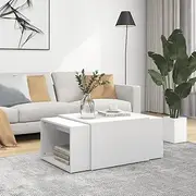 Nesting Table Set of 3, Stackable Tables Side Tables Coffee Tables End Tables Nesting Coffee Table 3 pcs White 60x60x38 cm Engineered Wood