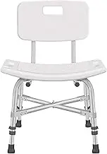 FFSPIIO Tub Shower Chair, with Arms Backrest Elderly Heavy Duty Shower Seat Elderly Disabled Pregnant Women Shower Stool Aid Shower Chair