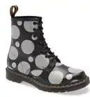 Doc Martens 1460 Black and White Leather Polka Dot Boots Size 7 NIB $160