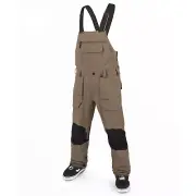 VOLCOM Mens 2024 Snowboard Snow - ROAN BIB OVERALL Pant - Teak