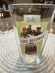 Coca-Cola Coke Belongs 1947 Glass Pint Glass Vintage Graphics Soda Bottle