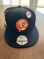 Yankees Lids Mitchell & Ness 2001 Topps 50 Years Patch Pin 7 1/2 Black Hat NEW!