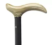 Ebony Wood Walking Stick Dress Cane Derby Fritz Cow Horn Handle Formal Exotic