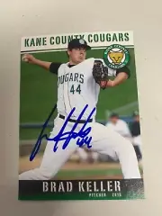Brad Keller 2015 Signed Kane County Cougars Team Card