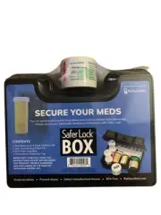 NEW Safer Lock Box Safe Case Medication Secure 4 Digit Combination Locking Cap