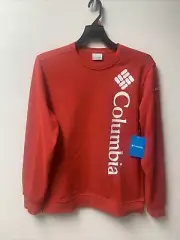 New Columbia Mens Trek Crewneck Pullover Sweater Red, Size: M