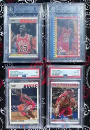 1987-88 Fleer Michael Jordan #59 PSA 8 BGS 1997 Decade 2007 LeBron Retro Mix LOT
