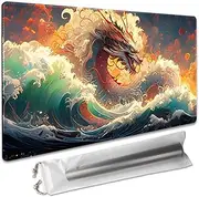 Board Game 14x24in TCG Playmat Compatible for CCG OCG DTCG PTCG MTG Play Mats,Mouse pad Desk Mats (Sea royal dragon 1)