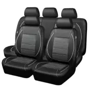 Piping PU Leather Car Seat Cover Full Set, Inside Zipper Design and Reserved