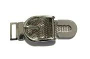 1pcs Silver Metal Mesh Cloak Clasp Buckle 22x60mm 12mm Strap