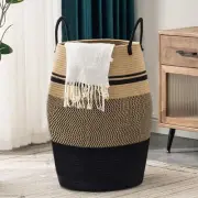 Jute Rope Laundry Hamper by , 105L - Woven Collapsible Laundry Basket - Cloth...