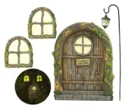 Fairy Door and Windows – Glow in The Dark Yard Art Sculpture Decoration for K...