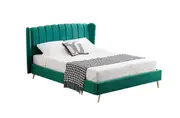 CLEARANCE - Vienna Velvet Bed - Peacock Green