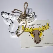 Ann Clark Moose Head Metal Cookie Cutter Made In USA Includes Recipe NWT