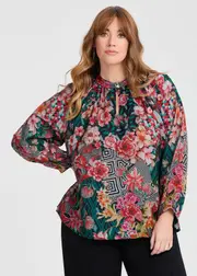 [TS] Taking Shape Natural Halsey Top Size 20 in Print, Viscose - Plus Size Women's Clothing Print