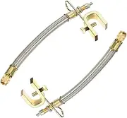 JNNJ Pack of 2 Double Tyre Valve Extension, Extension Tyre Valves Flexible Braided, Stainless Steel Valve Extension for Car, Flexible Car Valve Adapter