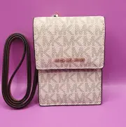NWT MICHAEL KORS Signature Lanyard ID Card Holder Jet SET Vanilla