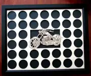 36 Poker Chip Display Frame Insert For Harley Davidson/Casino Bike Cut Out