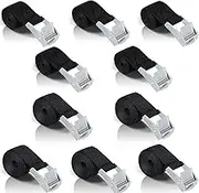 Short Tie Down Straps with Ratchet 1 m and 0.5 m – Set of 10 Lashing Straps Bicycle Carrier Black Short Lashing Straps with Clamping Lock, Small Tie Down Straps for Car, Bicycle, Sack Truck,