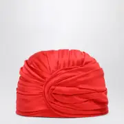 [Valentino Garavani] Red silk turban 57 EU Orange
