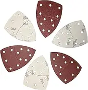 AcbbMNS 60Pcs Mouse Sander Sandpaper Triangle Detail Sanding Sheets 40 60 80 120 180 240 Assorted Grits Sander Paper 11-Holes Hook and Loop Sander Pads