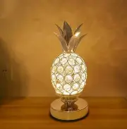 Crystal Pineapple ShapeTable Lamp for Bedroom, 3 Colour Infinitely Dimming Ba...