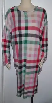 Women's JACLYN INTIMATES Soft Fuzzy Luxe Plaid Long Sleeve Nightgown Pajamas 1X