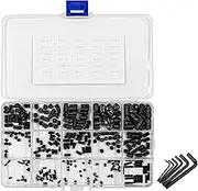 300Pcs NUZAMAS M2.5 M3 M4 M5 M6 M8 Hex Head Socket Set Screw Bolts Assortment Kit 304 Stainless Steel Flat End Inner Hexagonal Screw