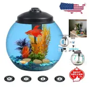 Vibrant 3-Gallon Fish Tank Kit with LED Light & Power Filter - Ideal for Betta