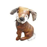 French Country Leather Weighted Dexter the Dog Door Stopper