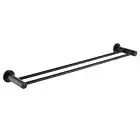 New Fienza Hustle Double Towel Rail 800mm Round Plate Matte Black 82508