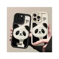 在飛比找蝦皮購物優惠-可愛3D熊貓毛絨玩具造型手機殼IPhone 15 14 13