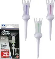 Daiya Golf Aero Spark Tee, Regular, 360° Oscillating Function, Connects to Increased Distance, Tee Up Height 1.1 inches (29 mm), Compliant with Golf Regulations, Beginners, Made in Japan, Pack of 3