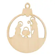 Bulk Buy of 36 Unfinished Wood 3" Nativity Ornament Cutouts