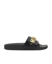Moschino Logo Lettering Pool Slides 35 Black