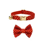 ANYWAGS Cat Collar Dotted Red Bow Small with Safety Buckle, Bell, and Durable Strap Stylish and Comfortable Pet Accessor