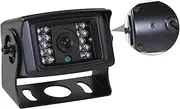Elinz Reverse Reversing Camera Cam for Truck Caravan 4 PIN Heavy Duty, Black, 120° Viewing Angle, 12V 24V, 600TVL CCD, IR Night Vision, Waterproof IP68 Built-in Mic, 10m Cable, 2 Years Warranty