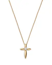 Bloomingdale's Diamond Solitaire Diamond Cross Pendant Necklace in 14K Yellow Gold, 0.20 ct. t. w.