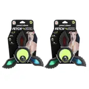 2x Paws & Claws 21.9x19.5cm Fetch Flyer Foam Dart w/ Tennis Ball Dog/Pet Toy BLK