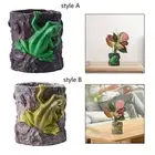Flowerpot Plant Pot with Frog Statue 10x10cm Multipurpose Resin Tabletop