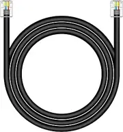 CAT5 / CAT5e RJ11 Data Cable DSL Cable 10ft High-Speed for DSL Modem Twisted Wire UTP RJ11 6P4C Male to Male Black - 10 Feet