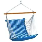 Algoma Sunbrella Cushioned Hammock Chair 38" x 40" in Soft Fabric Stripe Blue