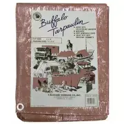 T.W EVANS CORDAGE Poly Tarp 30'x 50' Light Duty Plastic Metal Buffalo Brown/Tans