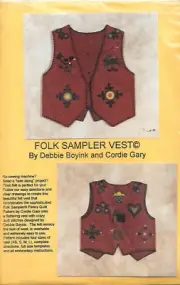 Folk Sampler Vest by Debbie Boyink $ Cordie Gary - NIP