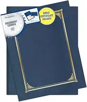 Geographics Classic Linen Document Covers 12.5” x 9.75” Navy Blue 60 Pack - Certificate Holders, Diploma Holder, Frame Documents - Premium Linen Texture for Professional Presentation