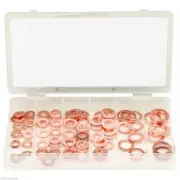 110pc Copper Washer Assortment Flat Ring Oil Brake Line SAE