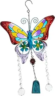 KITANDOVE Garden Decorative Wind Bell 3D Butterfly Crystal Pendant Yard Wind Chime Hanging